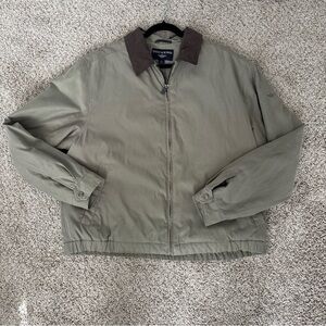 Dockers Green Lightweight Shirt Jacket with Brown Collar